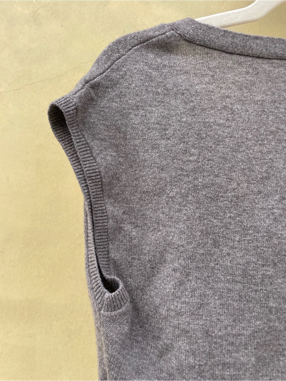 Pilcro Wool and Cashmere Gray-Brown V-Neck Button Front Sweater Vest - Picture 7 of 8